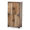 Baxton Studio Cyrille Farmhouse Rustic Finished Wood 4-Door Shoe Cabinet 169-10888 - alternate 4
